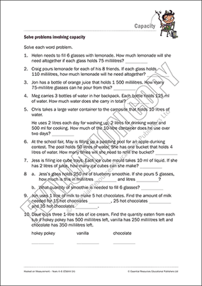 Capacity word problems Cover