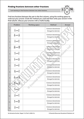 Finding fractions between other fractions Cover