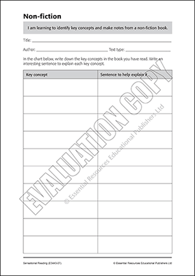 Identifying the key concepts of a non-fiction text Cover