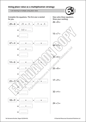 Multiplication Place Value Worksheets Multiplying By 10, 100 And 1000