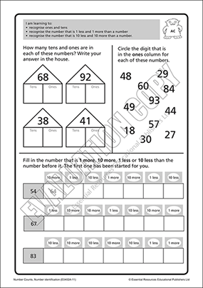 Recognise ones and tens, and more or less than a number