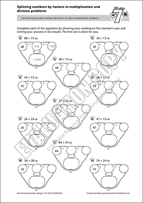 Split numbers by factors to solve maths problems Cover