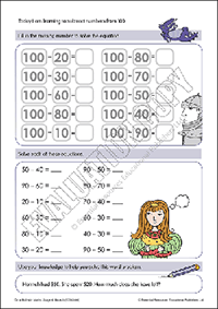 Subtract numbers from 100