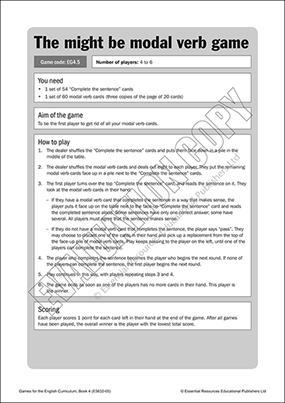 The might be modal verb game Cover