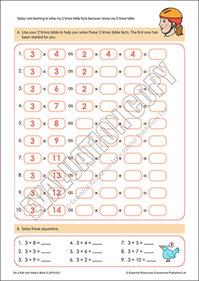 Use 2x to solve 3 times table facts Cover